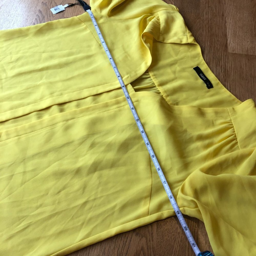 Oasis Yellow Blouse Size 10/36 - Picture 9 of 11